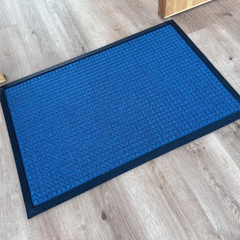 blue color door mat