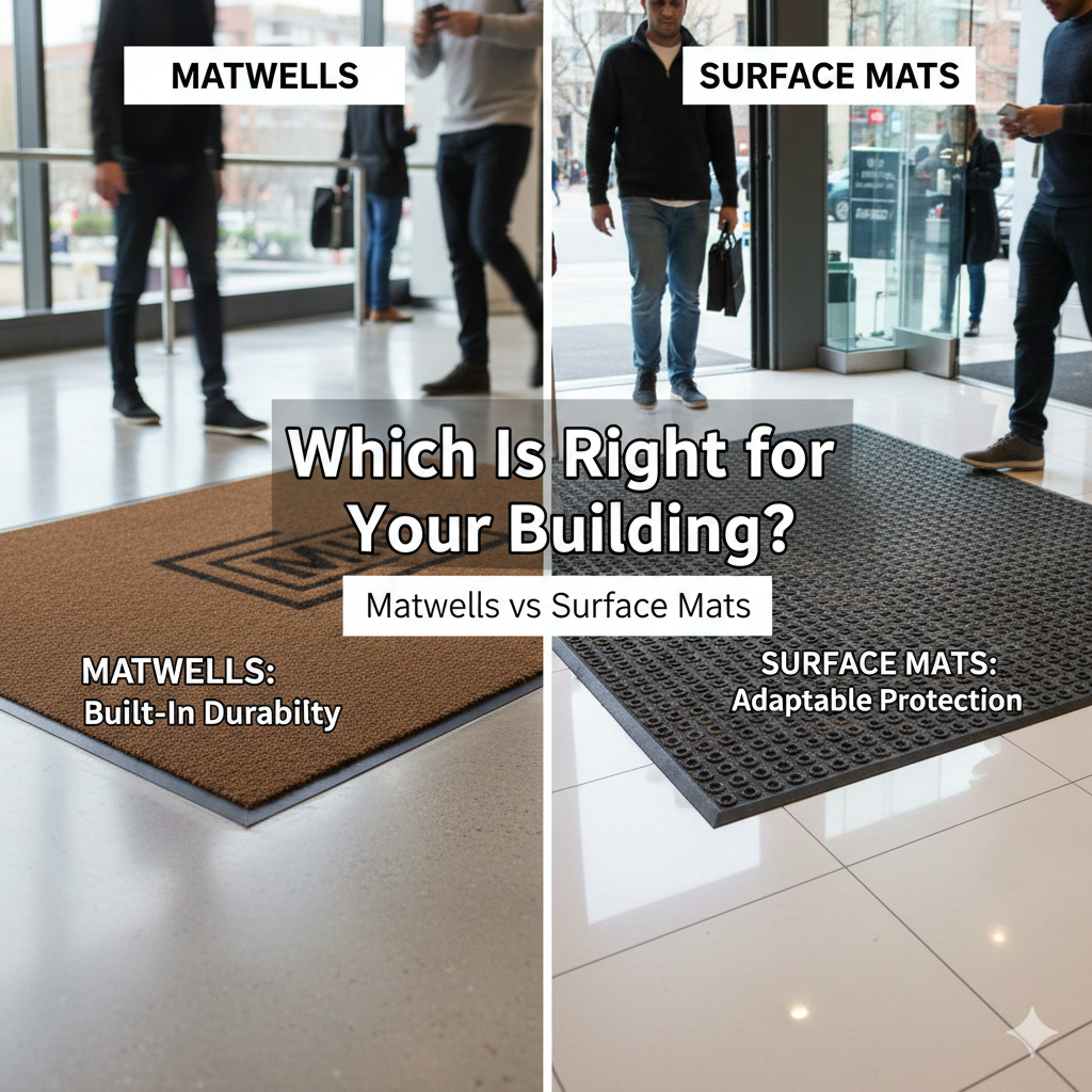 Matwell Rug Matwells vs Surface Mats: Which Is Right for Your Building?
