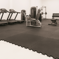 Rubber Gym Mats - Black - 1m x 1m x 16mm