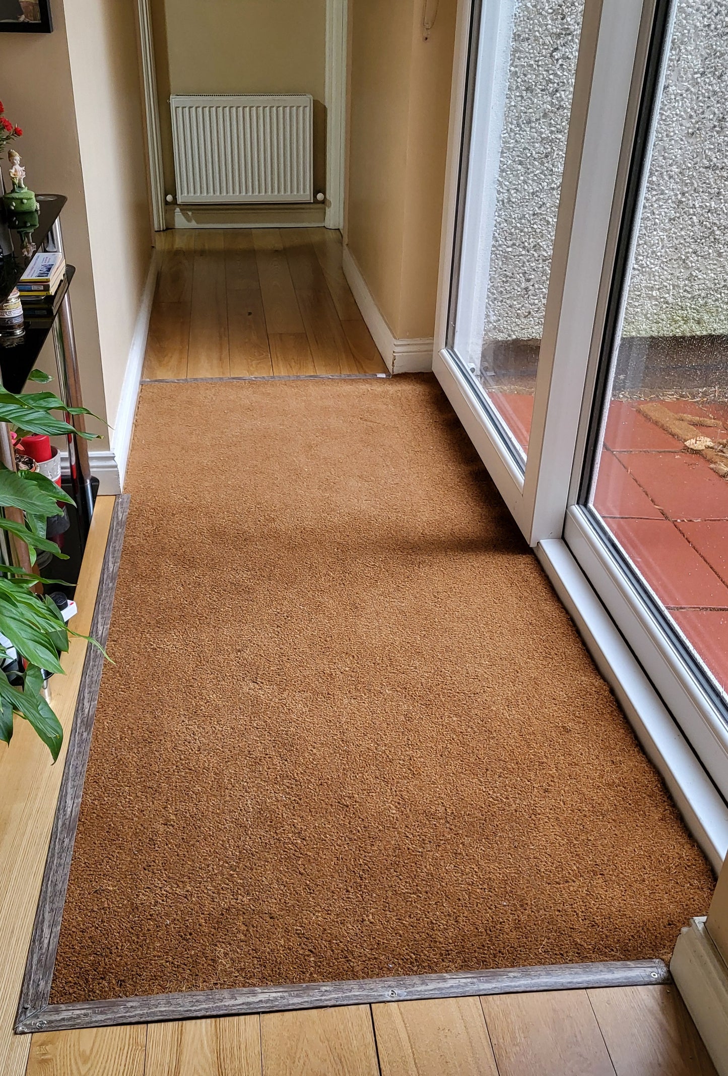 a large size natural brown coir doormat