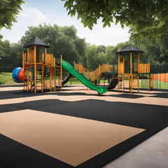 outdoor playground mats installed in playground in Ireland